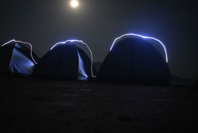 Illuminated lighting equipment at night
