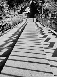 Walkway amidst trees in row