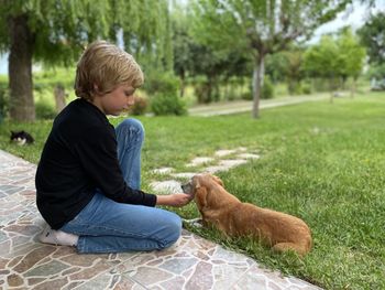 Boy with dog