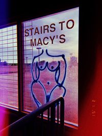 Close-up of text on wall