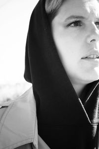 Close-up of young woman looking away