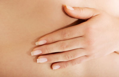 Close-up of woman hand
