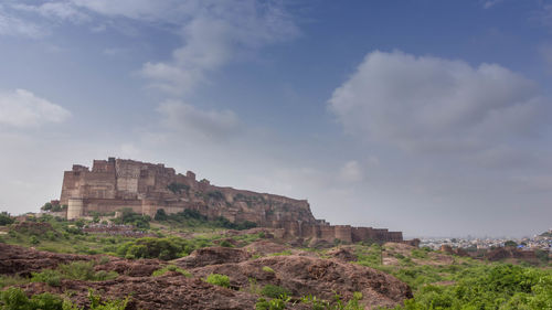 Low angle view of castle against sky