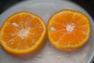 Close-up of halved orange