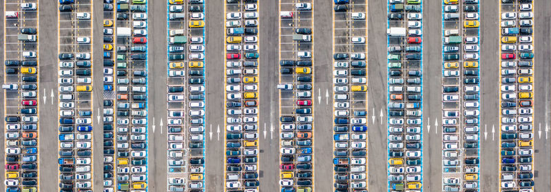 Aerial view of parking lot