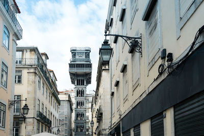 Landscape of santa justa elevator in lisbon