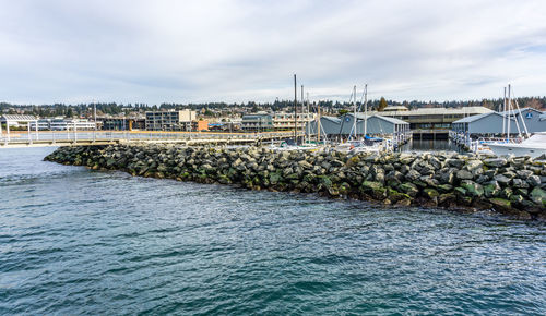 The breakwater and pier in edmonds, washington.