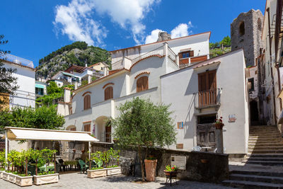 Low angle view of buildings against sky