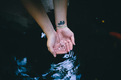 Close-up of woman in water