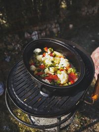 Cooking in garden