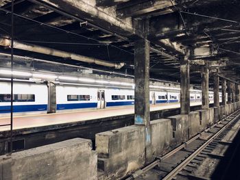 Train at railroad station platform