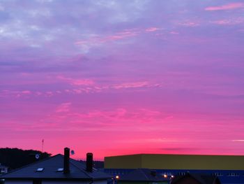 Silhouette buildings against sky during sunset