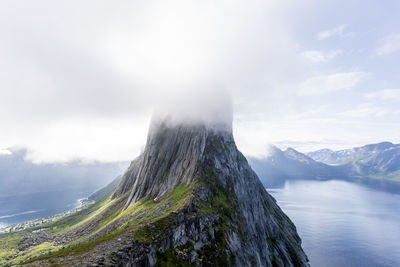 Awe view of segla mountain at norway