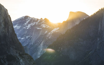 Scenic view of mountains against clear sky