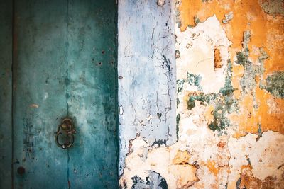 Full frame shot of weathered door