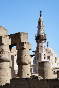 Egyptian temple walls and pillars.