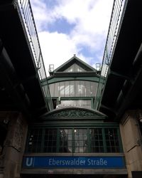 Low angle view of elevated walkway