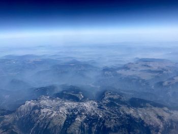 Aerial view of dramatic landscape