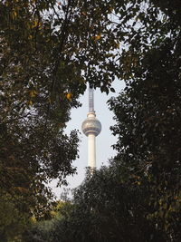 Low angle view of tower against sky