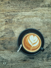 Directly above shot of coffee on table