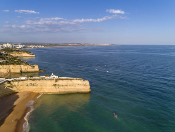 High angle view of sea against sky