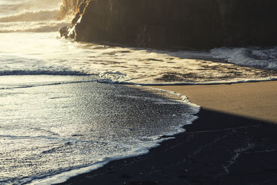 Close-up of sand at beach