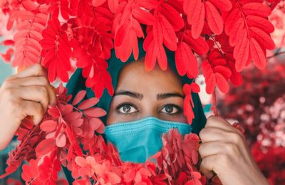 Portrait of woman wearing face mask