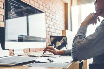 Man working on table