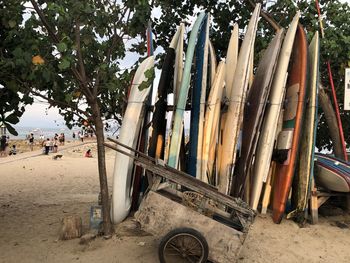 Panoramic shot of people on beach