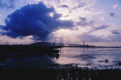 View of sea against cloudy sky