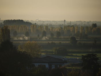 Scenic view of field against sky