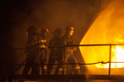 People working at night