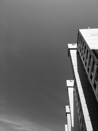 Low angle view of buildings against clear sky