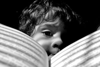Close-up portrait of cute boy