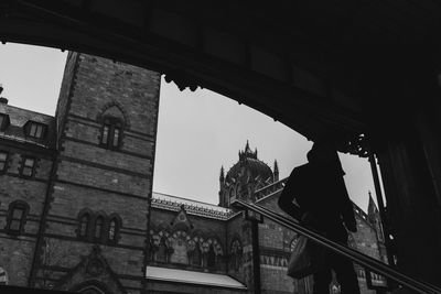 Low angle view of buildings in city
