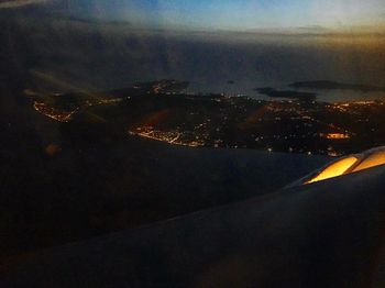 Cropped image of airplane wing