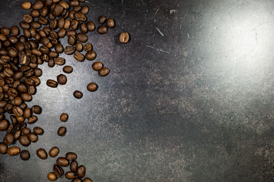 High angle view of coffee beans