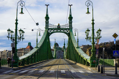 Low angle view of bridge against sky