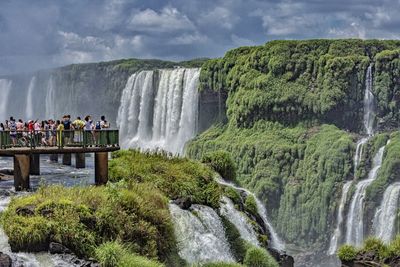 Scenic view of waterfall