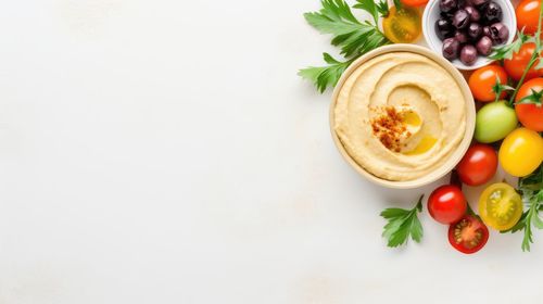 High angle view of food on table