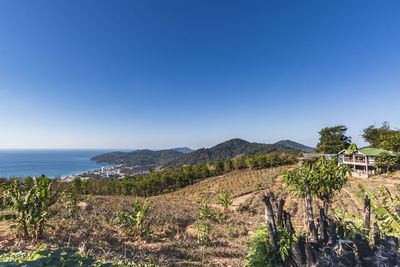 View of phuket town on khao nak kerd view point. at phuket, thailand