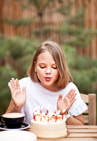 Girl celebrating birthday