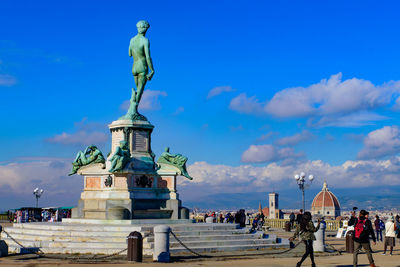 Statue of liberty against blue sky