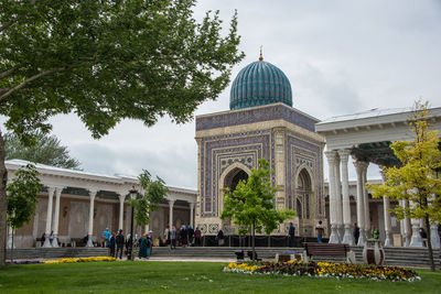 Group of people in front of building