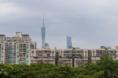 Buildings in city against sky
