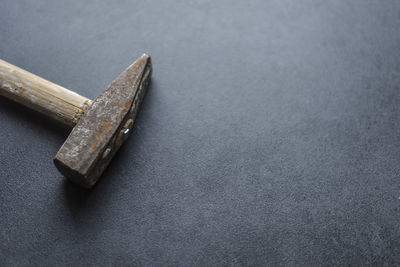 High angle view of leather on table