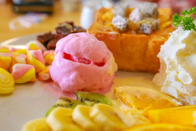 Close-up of sushi on table