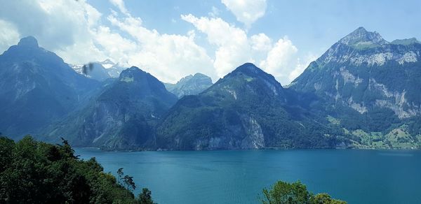 Panoramic view of mountains against sky