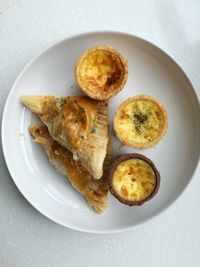 High angle view of serving food in plate