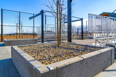 View of metal structure against sky